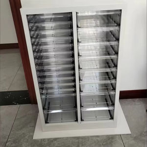 Mueble Comercial Moderno de Acero Inoxidable Transparente, Gabinete de Almacenamiento con Cajones para Salón de Uñas, Exhibidor para Productos de Belleza, Cabello y Uñas - Product Image 1