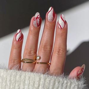 Искусственные ногти на заказ с французским маникюром, многоразовые, накладные, оптом, с упаковкой - Product Image 6