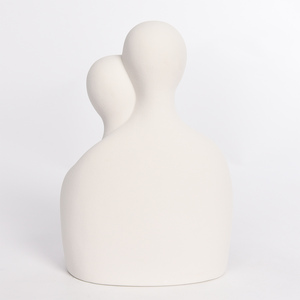 Conjunto de 3 estátua moderna de família de cerâmica, acessórios de decoração de casa única, item de ornamento de mesa ajustável - Product Image 4