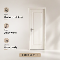 Porte intérieure minimaliste en PVC, étanche, anti-déformation, faible entretien, pour atelier, appartement, hôtel, résidence