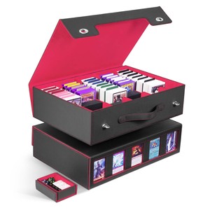 Boîte de rangement pour cartes JUZI 3900+ portable, coins carrés, écologique, durable, grande capacité, avec poignée, logo personnalisé, Yugioh Pokemoned - Product Image 1