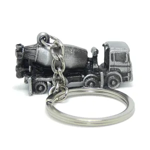 3D Agitating Lorry Model Key Chain Concrete Mixer Key Ring Holder Transit Mixer Truck Machines Gifts Metal Mixer Truck Keychain