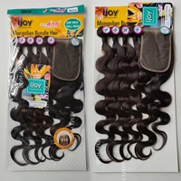 KEMY HAIR Mèches de Cheveux Blended avec Closure Dentelle 6*4 et 13*4 Ondulées Couleur Naturelle Lot de Mèches en Gros pour Femmes Noires