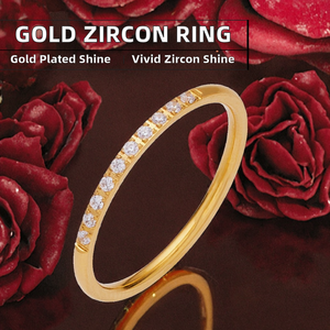Simple 18K Gold Colorful Zircon Thin Finger <b>Ring</b> 4MM Wide Round <b>Plate</b> Wedding Engagement <b>Rings</b> - Product Image 2