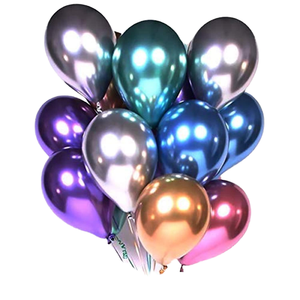 Ballons en latex épais de haute qualité pour la vente en gros, décoration de fête, Pâques, Diwali, carnaval, événements, couleurs vert, or, violet, chrome - Product Image 3