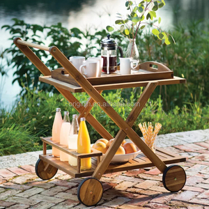 Chariot de service de cuisine portable <span class=keywords><strong>en</strong></span> bois de <span class=keywords><strong>teck</strong></span>, nouveau design, pour jardin, <span class=keywords><strong>bar</strong></span> roulant, mobilier de patio - Product Image 2