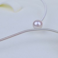 Open Design S925 Collier ras du cou en fil d'argent avec perle d'eau douce Cadeau de mariage en forme de coeur fait à la main pour les filles