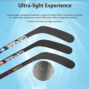 POROS Palo de Hockey Personalizado de Fibra de Carbono 100%, Profesional para Competiciones de Hockey sobre Hielo y Patinaje en Línea - Product Image 1