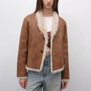 <span class=keywords><strong>Manteau</strong></span> en fourrure de <span class=keywords><strong>Toscane</strong></span> réversible élégant pour femmes et filles, vêtements d'extérieur décontractés d'hiver avec doublure en coton, taille XL - Product Image 1