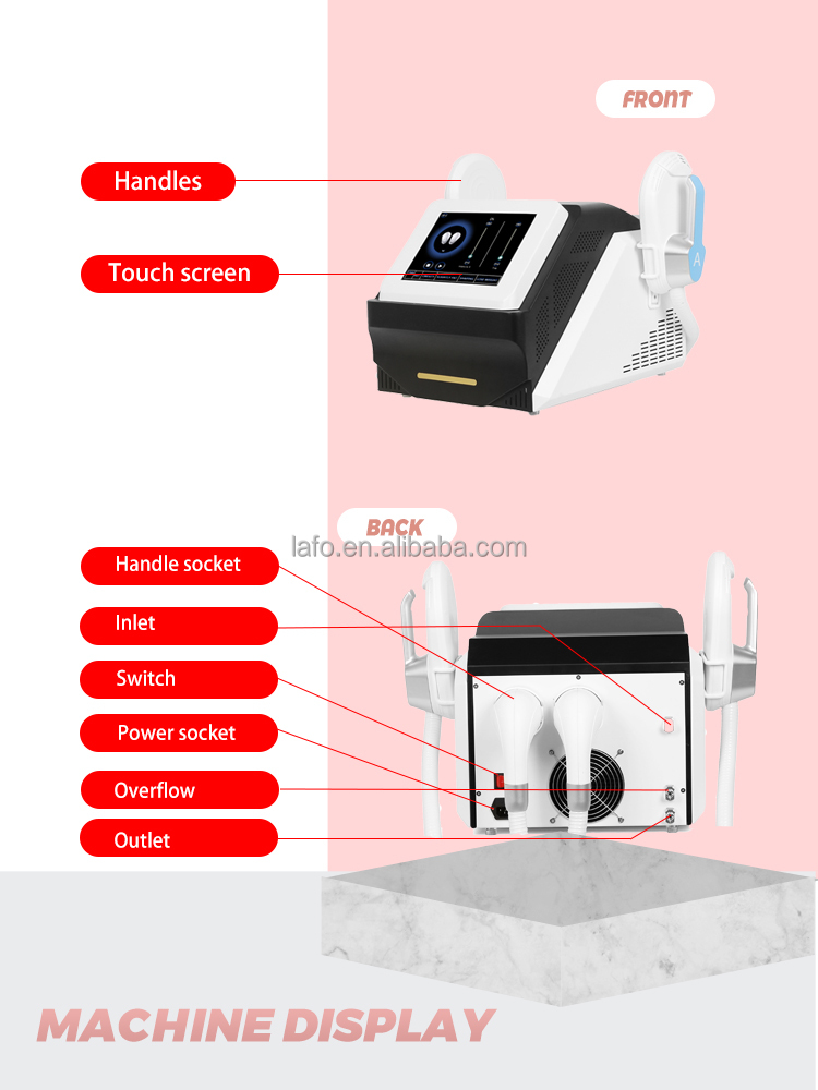 portable Non-invasive 2 handles 4 handles muscle stimulator hiemt device / HIEMT Machine pelvic cushion