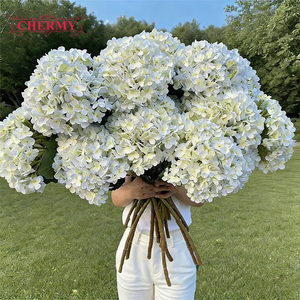 زهرة هيدرانجيا صناعية بيضاء كبيرة بقطر 30 سم من داليان تشيرمي للبيع بالجملة - Product Image 1