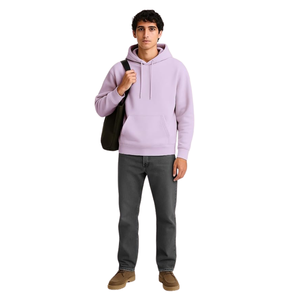 Men's Plain Hoodie <b>Thick</b> <b>Fleece</b> Pullover with Kangaroo Pocket Custom Color OEM Manufacturer - Product Image 3