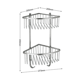 Accesorios de baño de acero inoxidable 304, estante de esquina triangular, cesta de baño, cesta de esquina de dos pisos - Product Image 1