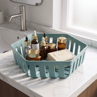 Panier de rangement ajouré en plastique couleur personnalisée WONFUN, idéal pour toute décoration intérieure, panier organisateur domestique pour bureau