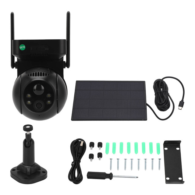 Solar Security Camera Wireless Outdoor WiFi HD Battery Powered Camera with Night Vision