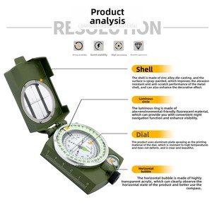 <span class=keywords><strong>เข็มทิศ</strong></span>อเนกประสงค์แบบอเมริกันความแม่นยำสูง รุ่น K4580 จาก Source Factory พร้อมหน้าปัดแบบเข็มชี้ เหมาะสำหรับกิจกรรมกลางแจ้ง แคมป์ปิ้ง และเรืองแสงในที่มืด - Product Image 1