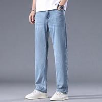 Nouveauté OEM : Jeans en denim rayé délavé style vintage américain, coupe droite et ample pour homme