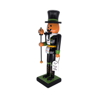 Figurines d'Halloween en bois : Casse-noisette, momie, chat noir, citrouille, squelette, sorcière – Décoration de bureau et de table pour fête d'Halloween
