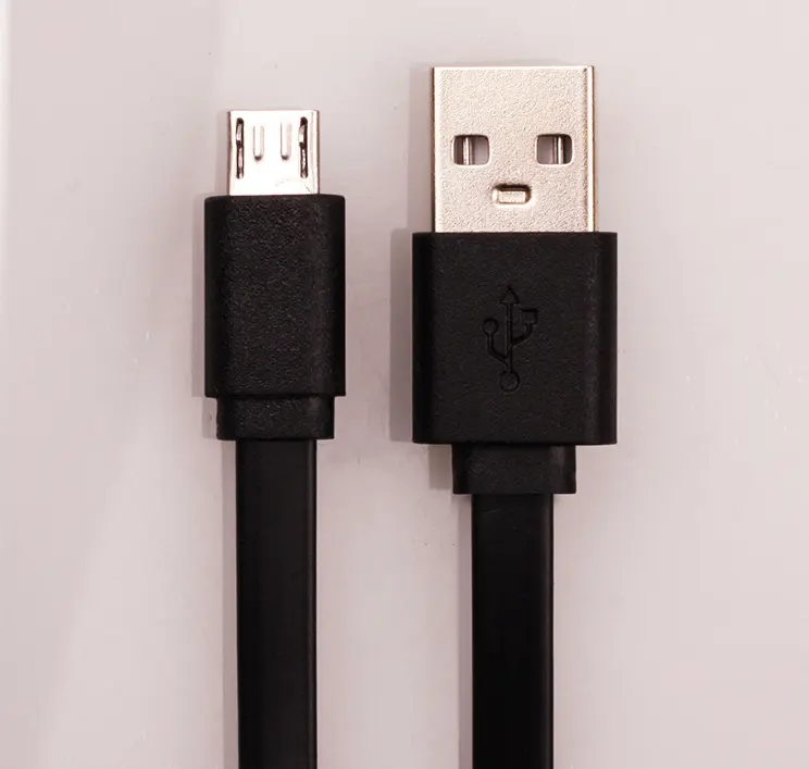Factory Customized TPE 2A Ultra Thin Usb a to Micro Type C cable USB Noodle Flat Cable Male to Male for Mobile phone