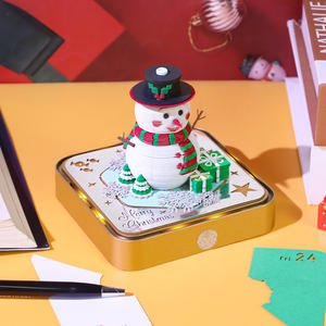 Креативный 3D-бумажный Настольный календарь со снеговиком, сделай сам, Подарочный Рождественский календарь с лазерной резкой - Product Image 3
