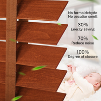 Persianas de madera eléctricas modernas, persianas venecianas de madera de imitación de PVC, Motor tubular, precio de fábrica para ventanas de oficina