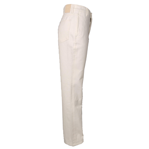 Jeans <span class=keywords><strong>Bianchi</strong></span> a <span class=keywords><strong>Vita</strong></span> <span class=keywords><strong>Alta</strong></span> e Gamba Dritta per Donna, 100% Denim di Cotone, <span class=keywords><strong>Pantaloni</strong></span> Ecologici Traspiranti con Lavaggio Regolare - Product Image 4