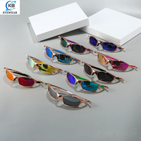 Lunettes de soleil polarisées unisexe avec monture or rose, protection UV400, style technologique futuriste X-Metal, pour le marché transfrontalier Europe-Amérique