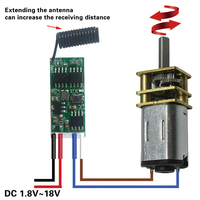 Modul Penerima Relay RF Nirkabel 433.92Mhz DC 3.6V 6V 12V 1CH Sakelar dan Pemancar Remote Control untuk Maju dan Mundur DIY