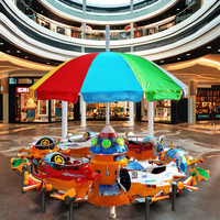 Prix usine monnayeur LED lumières Mini 3 joueurs océan thème carrousel, Funfair Ride pour centre de divertissement familial