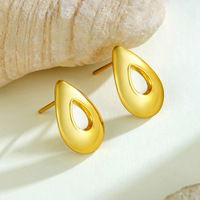Vente en gros de boucles d'oreilles bon marché à la mode boucles d'oreilles en graine de melon stéréo exagérées boucles d'oreilles en acier inoxydable plaqué or pour femmes