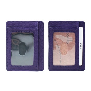 Boshiho Hot Sell Customized Logo <b>RFID</b> <b>Blocking</b> Slim Card Holder Bifold Vegan Card Holder Eco Friendly <b>Wallet</b> Recycle Card Holder - Product Image 3