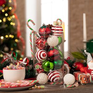 Valery Madelyn Addobbi per Albero di Natale 100 Pezzi Elfo Rosso/Verde/<span class=keywords><strong>Bianco</strong></span> Palline Infrangibili Decorazioni Appese Confezione Multipla - Product Image 4