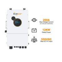 Système solaire Bluesun Système solaire onduleur hybride 12 kw à haute efficacité Système d'énergie solaire avec batterie au lithium pour usage domestique