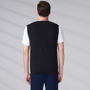 Chaleco de Punto Personalizado con Logotipo, 100% Algodón, Cuello en V, Sin Mangas, para Hombre, Estilo Pullover Otoñal - Product Image 5
