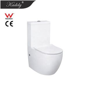 Ensemble de sanitaires modernes, ensemble de toilettes, design de salle de bain, cuvette de toilettes, toilettes en deux pièces, blanc brillant - Product Image 1
