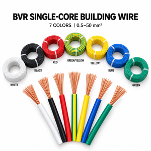 Fil de cuivre flexible multibrins BVR de 0,5 mm² à 50 mm², câble monoconducteur isolé en PVC pour panneaux électriques - Product Image 1