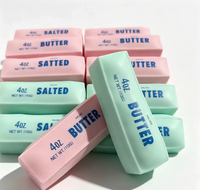 Jouet Squishy en Gros Anti-Stress Façon Blocs de Construction à Presser, en Forme de Bâton de Beurre, Palette Dopamine Faite Main pour la Relaxation (AMSR)