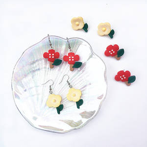 2025 Hot Selling Handmade Cute Fresh <b>Sweet</b> Stud Earrings Fashion New Trendy Flower Shaped Clip on Earrings for Girls Women <b>Party</b> - Product Image 2