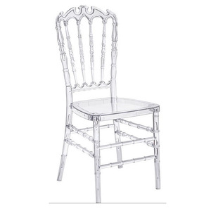 Chaise Chiavari Offre Spéciale en résine transparente Chaise de mariage en acrylique en plastique blanc Chaise Napoléon en gros - Product Image 1