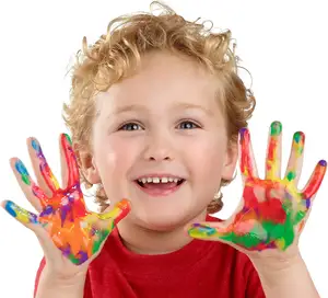 Toplu paketi 8ct çeşitli renkler 4oz /120ml doğum günü partileri için her şişe tatil hediyeler yıkanabilir çocuklar parmak boyalar Set