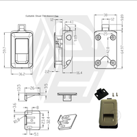 Nouveau modifié Saloon voiture serrure métal affleurant armoire de rangement serrure de porte pour voiture Camping Yacht Saloon voiture avec porte affleurante caractéristiques