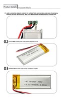 Batterie au lithium polymère SK en gros de Chine 800mAh 3.7V pour bande lumineuse LED, perforateur dentaire modèle 802050, électronique grand public KC