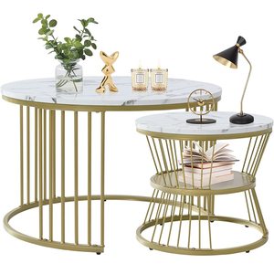 European-style light luxury wrought iron letter coffee <b>table</b> set for living room <b>sofa</b>, stone slab tea <b>table</b>, simple - Product Image 1