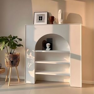Nordic White Minimalist Modern Wood Fireplace Decoration <strong>French</strong> Background Wall Living Room Ins Homestay Display Cabinet <strong>Shelf</strong> - Product Image 2