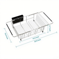 Égouttoir à vaisselle moderne en acier inoxydable, support de rangement multifonctionnel pour comptoir, pour bols et assiettes