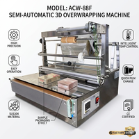 Máquina Manual para Envolver en Celofán ACW-88F con Rebobinador de Residuos para Envolver Cajas de Perfume, Cosméticos y Té con Película BOPP