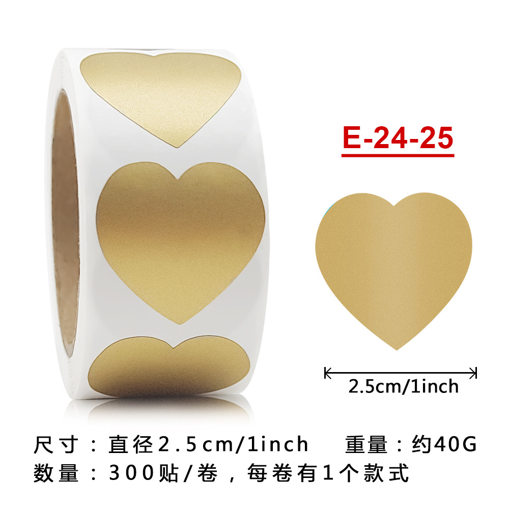 Corazón de Oro (1 "por etiqueta, 300 unids/rollo)