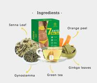 OEM Feuille de séné chinois Gynostemma Zeste d'orange Feuille de ginkgo Thé vert amincissant détox Thé vert amincissant 7 jours Thé minceur