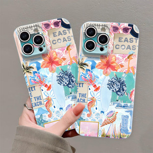 Funda genérica Compatible con iPhone 14, carcasa dura híbrida de 2 capas, resistente a los arañazos, conchas marinas, playa, verano, medusas, funda <span class=keywords><strong>para</strong></span> teléfono - Product Image 2