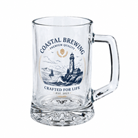 Chope à bière classique transparente sans plomb personnalisée avec impression de logo, base lourde, pour bar, restaurant, brasserie, cadeau